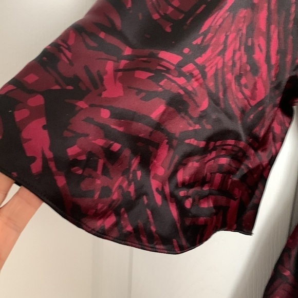 SEMANTIKS Red & Black 100% Silk Dress Size PM #90 - Picture 4 of 10